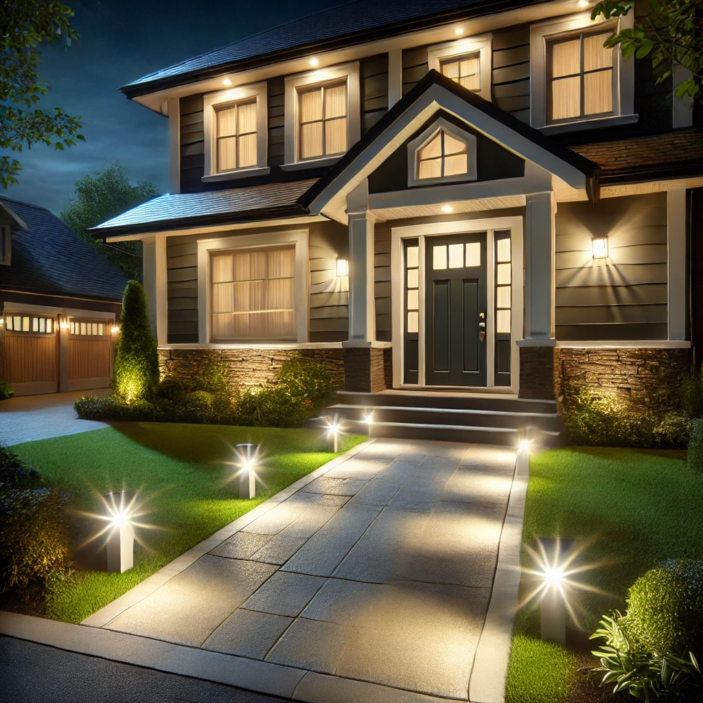 House Exterior with Lighting